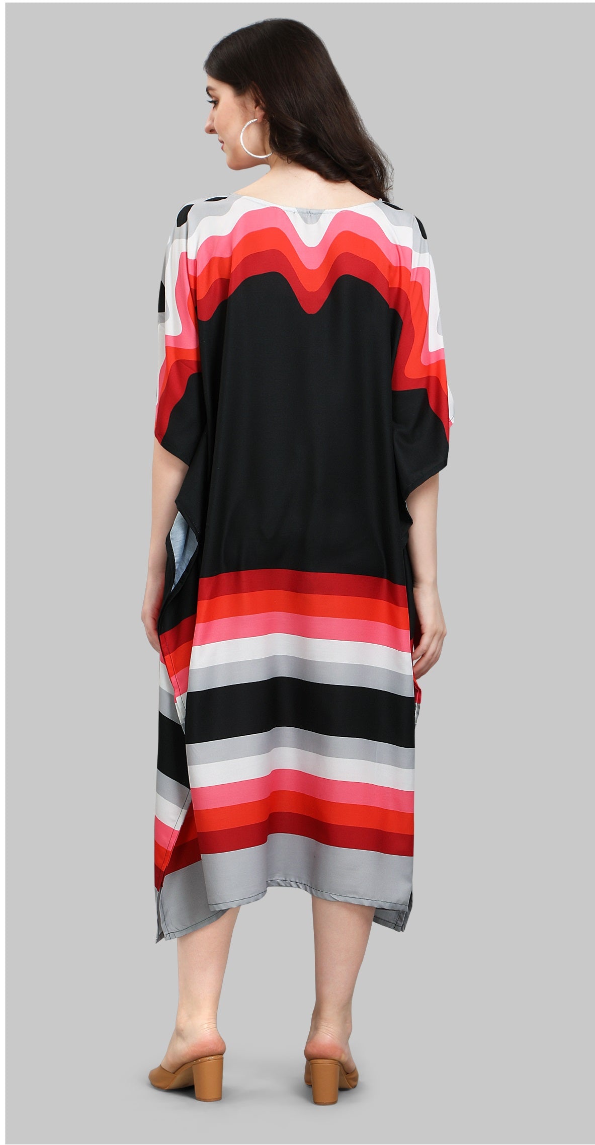 Multi color poly rayon kaftan with online