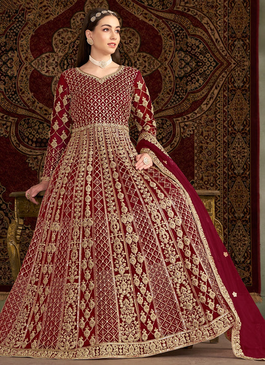 Maroon color georgette sharara suit for women price