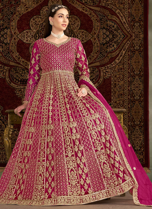 Pink colour Gown for wedding