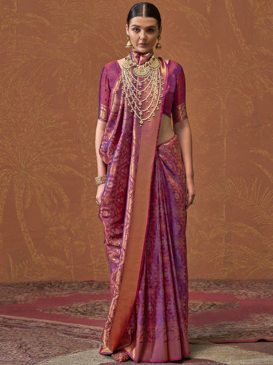Dark Purple Silk Saree