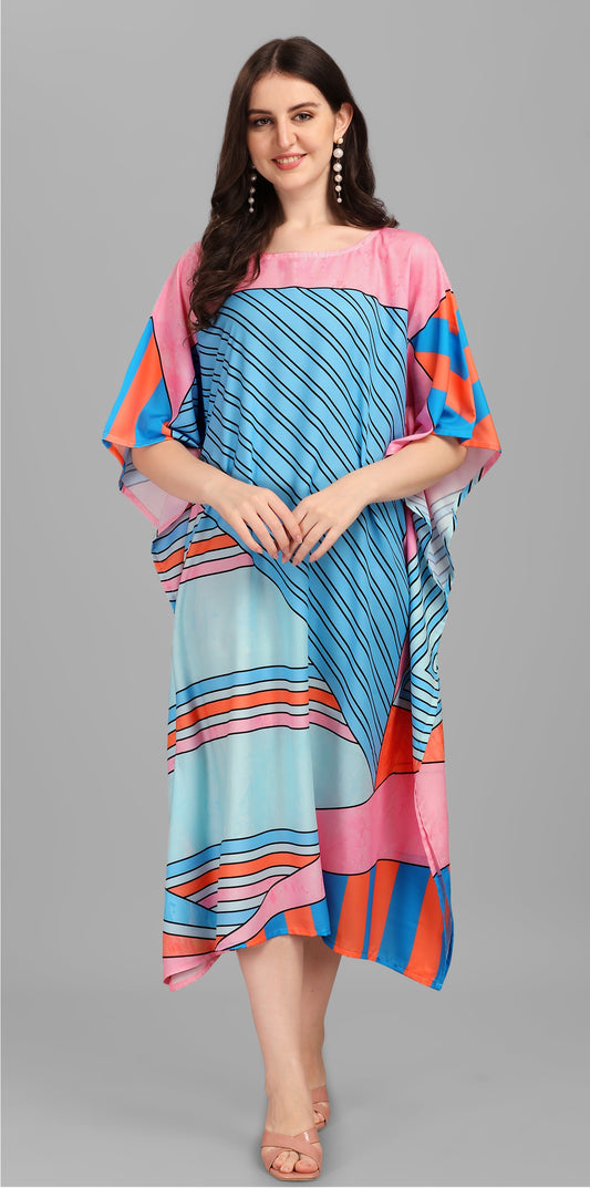 Multi color poly cotton caftan for party