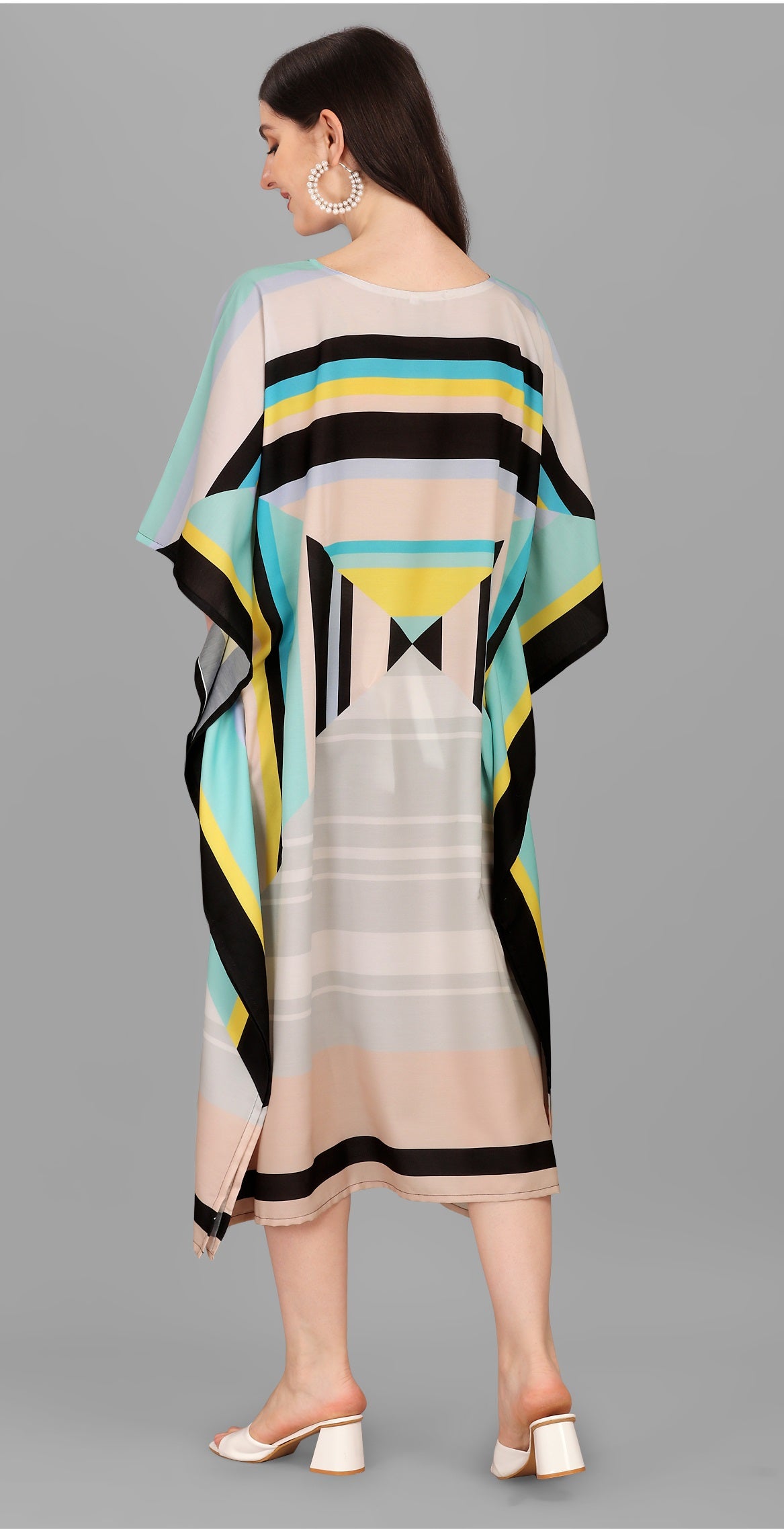 Multi color poly rayon kaftan with online shopping