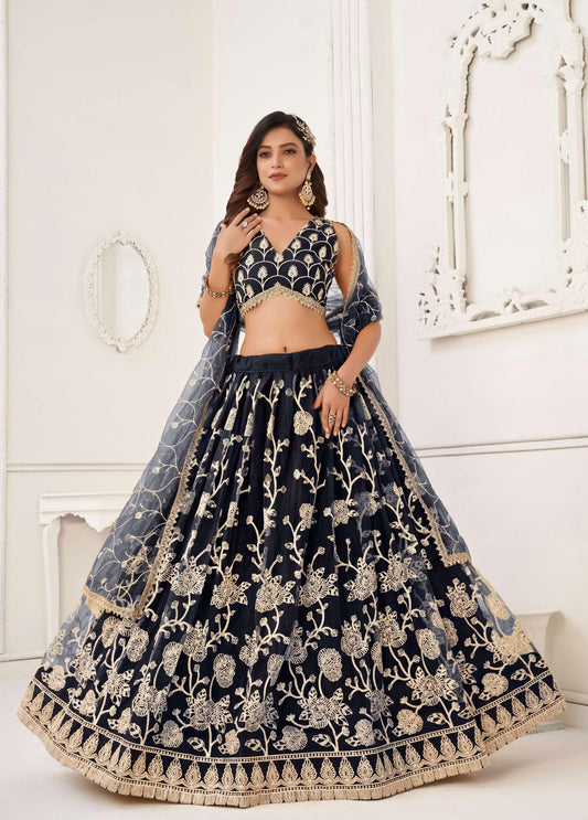 Black lehenga choli for women party wear