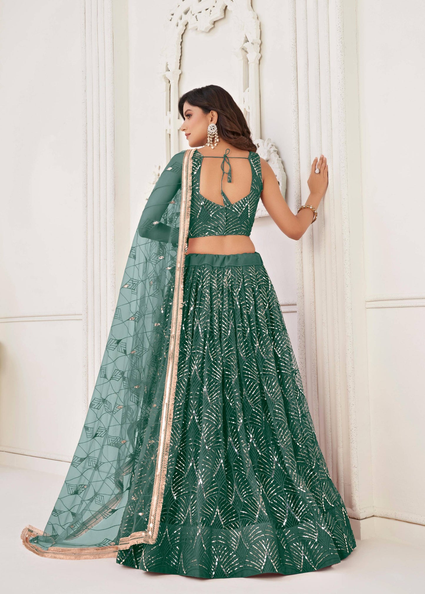Dark Green Lehenga for bride