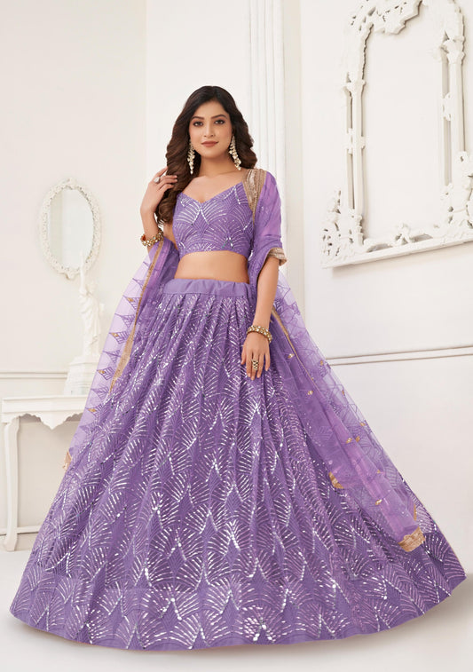 Lavender lehenga choli party wear with price