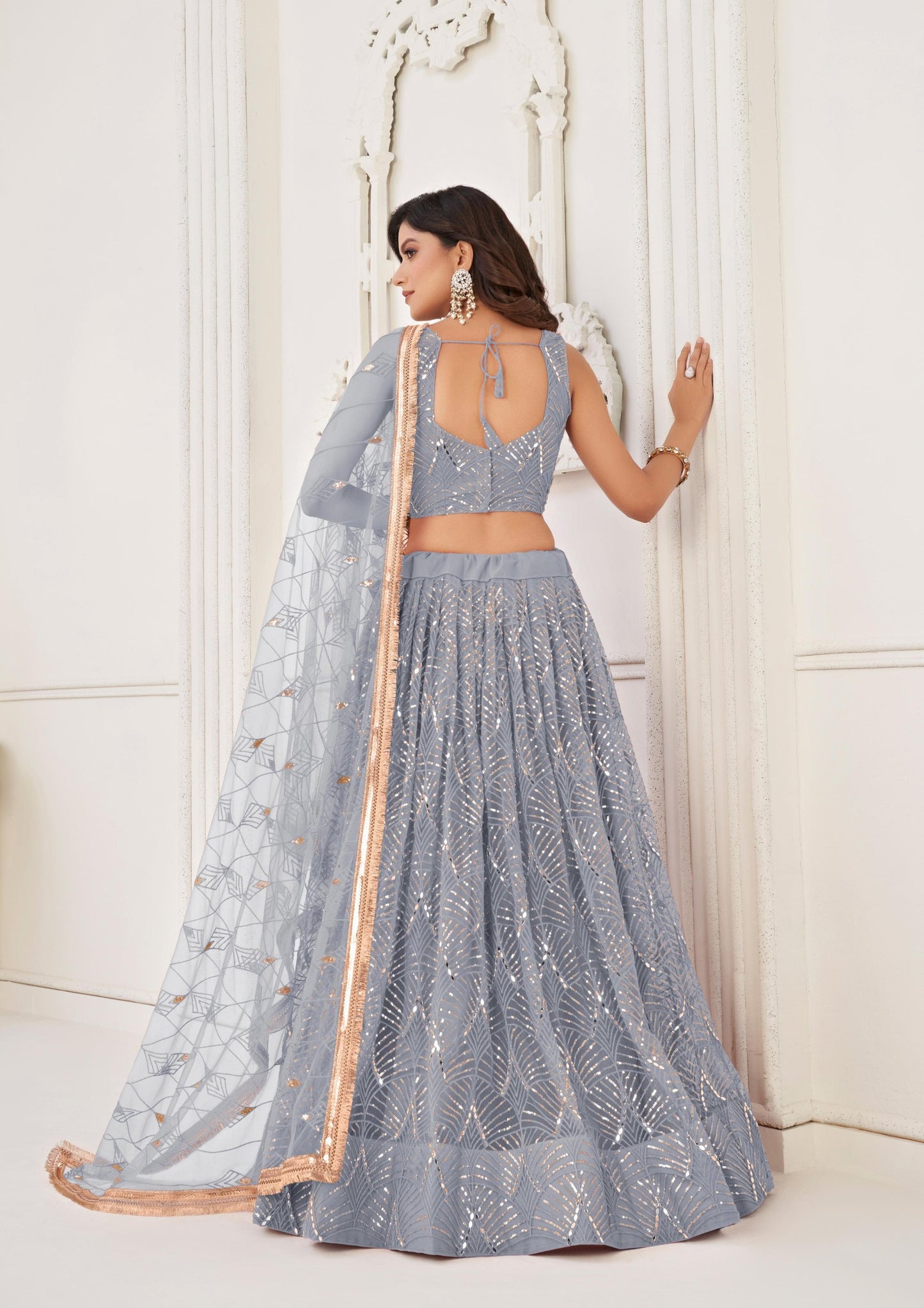Grey lehenga look images