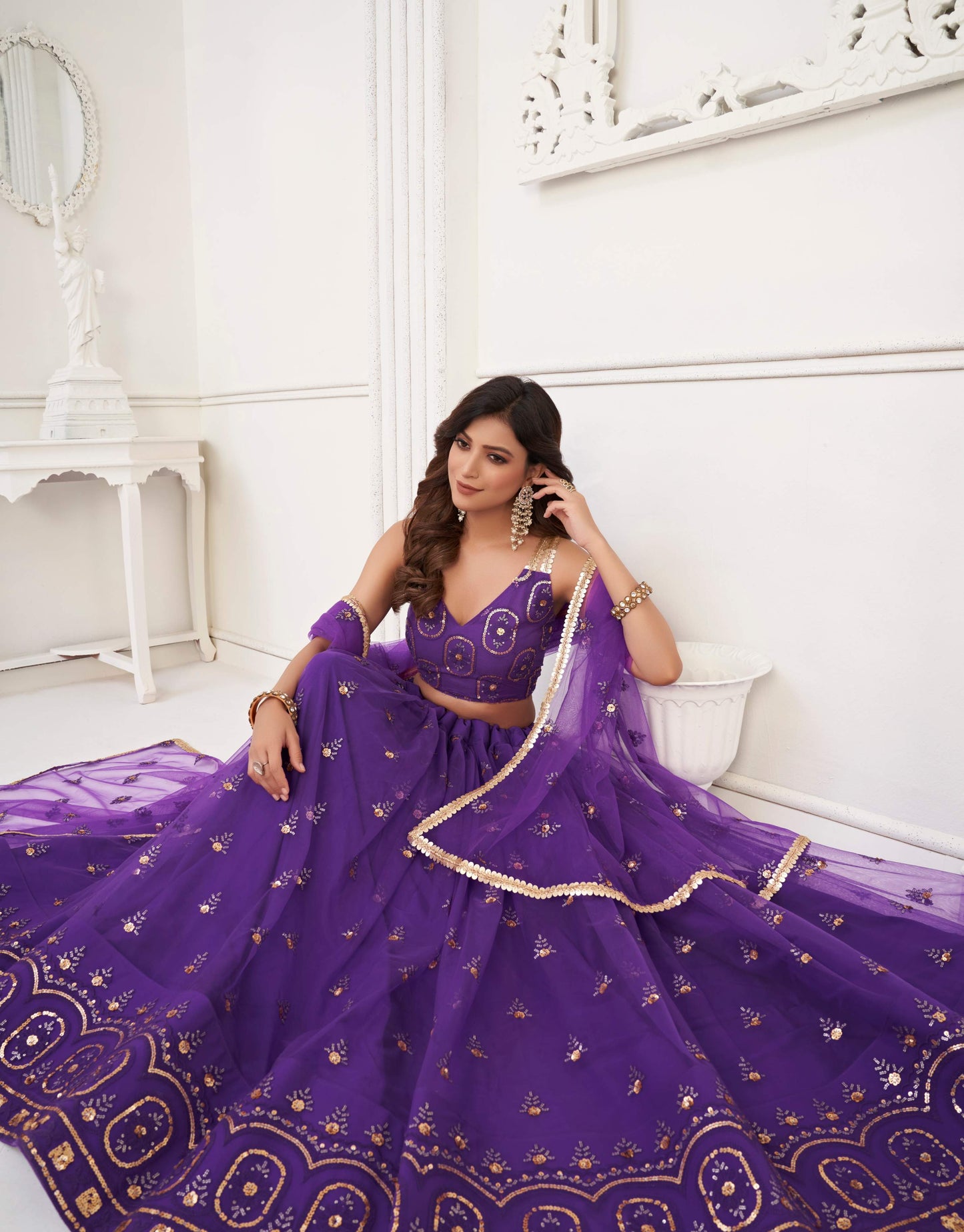 Purple lehenga choli with dupatta online