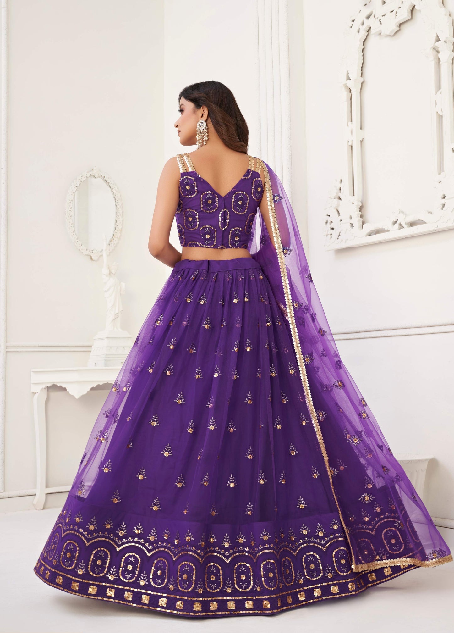 Purple lehenga choli with dupatta price