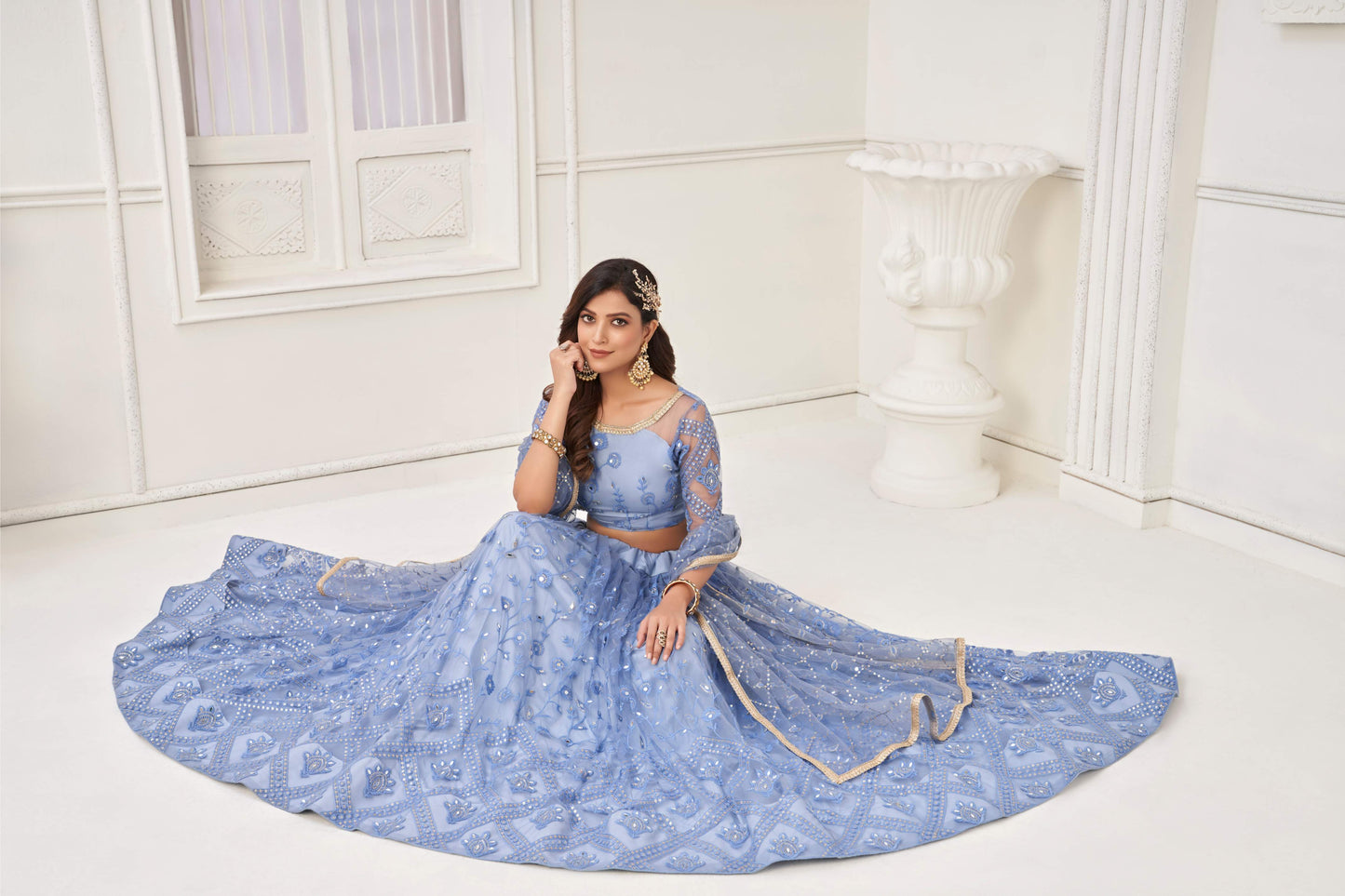 Royal blue Lehenga for Wedding