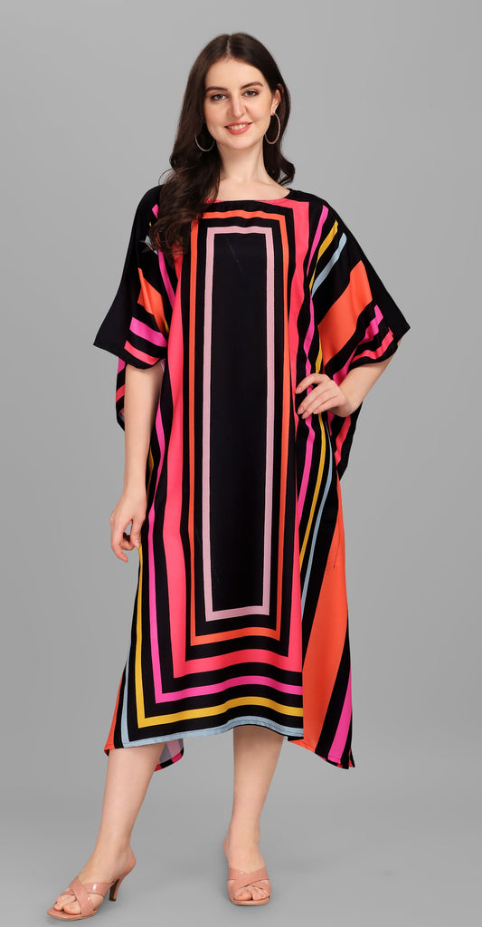 Multi color poly rayon kaftan for party
