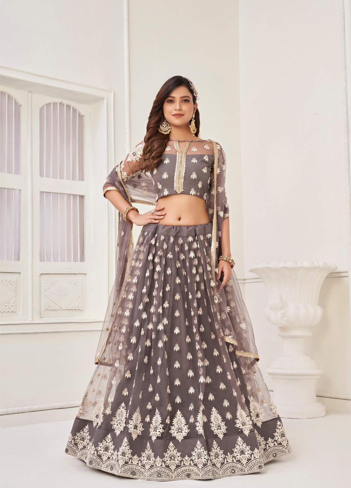 Grey Lehenga Choli
