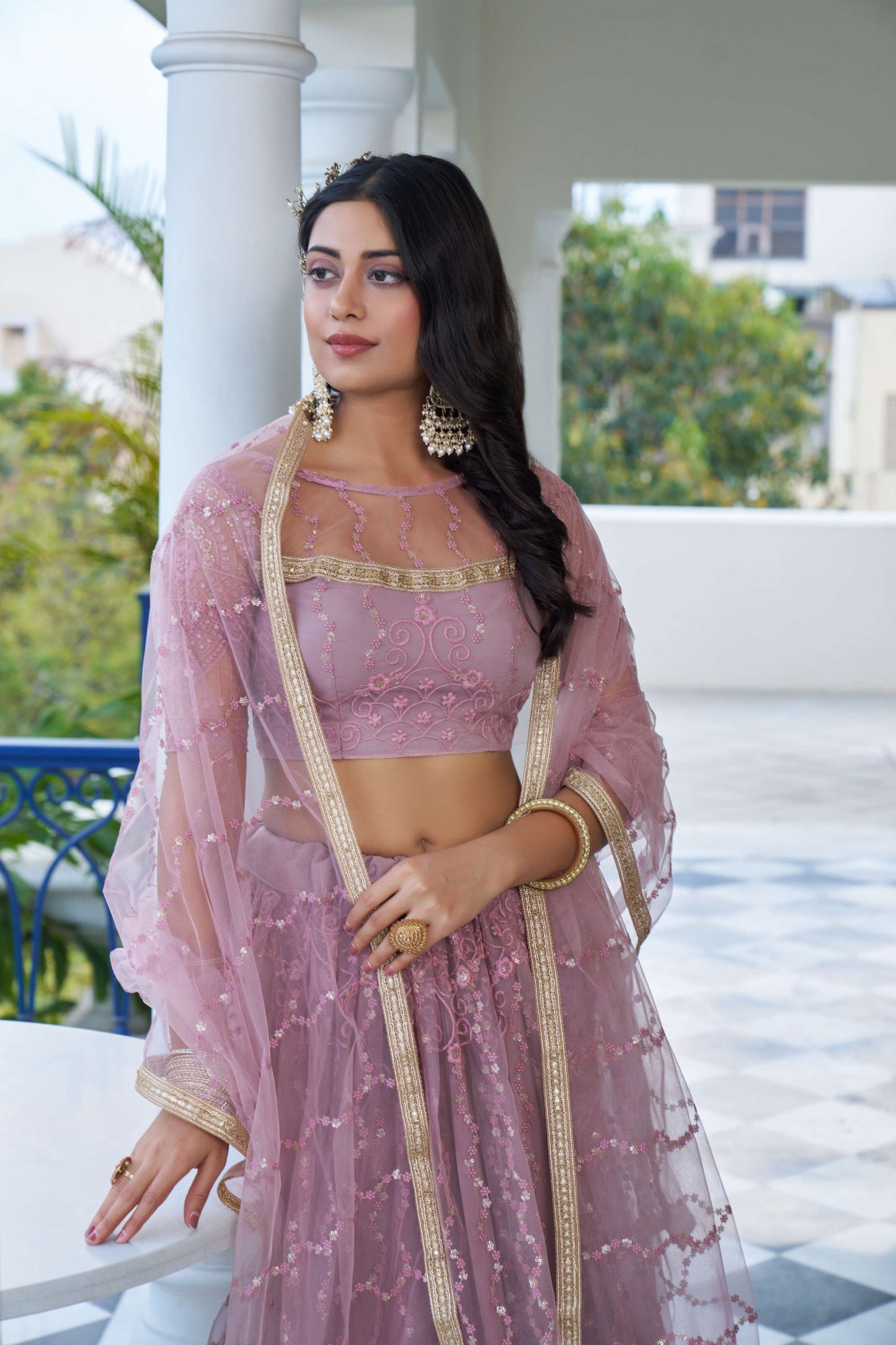 Pink colour lehenga for women with price