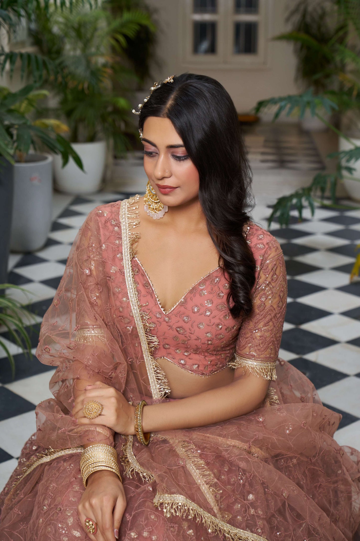 Rust colour Lehenga Bridal