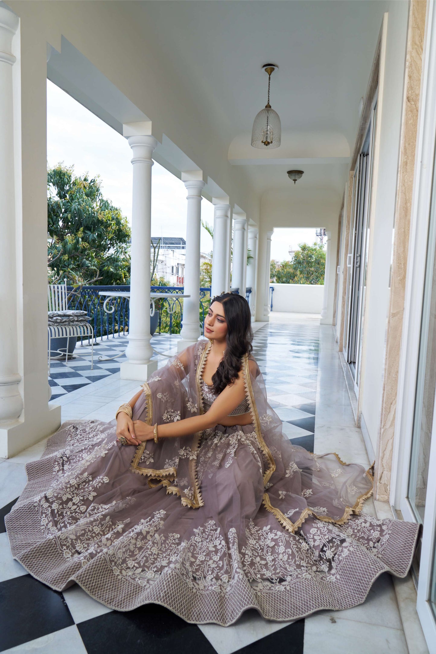 Brown colour lehenga for women wedding