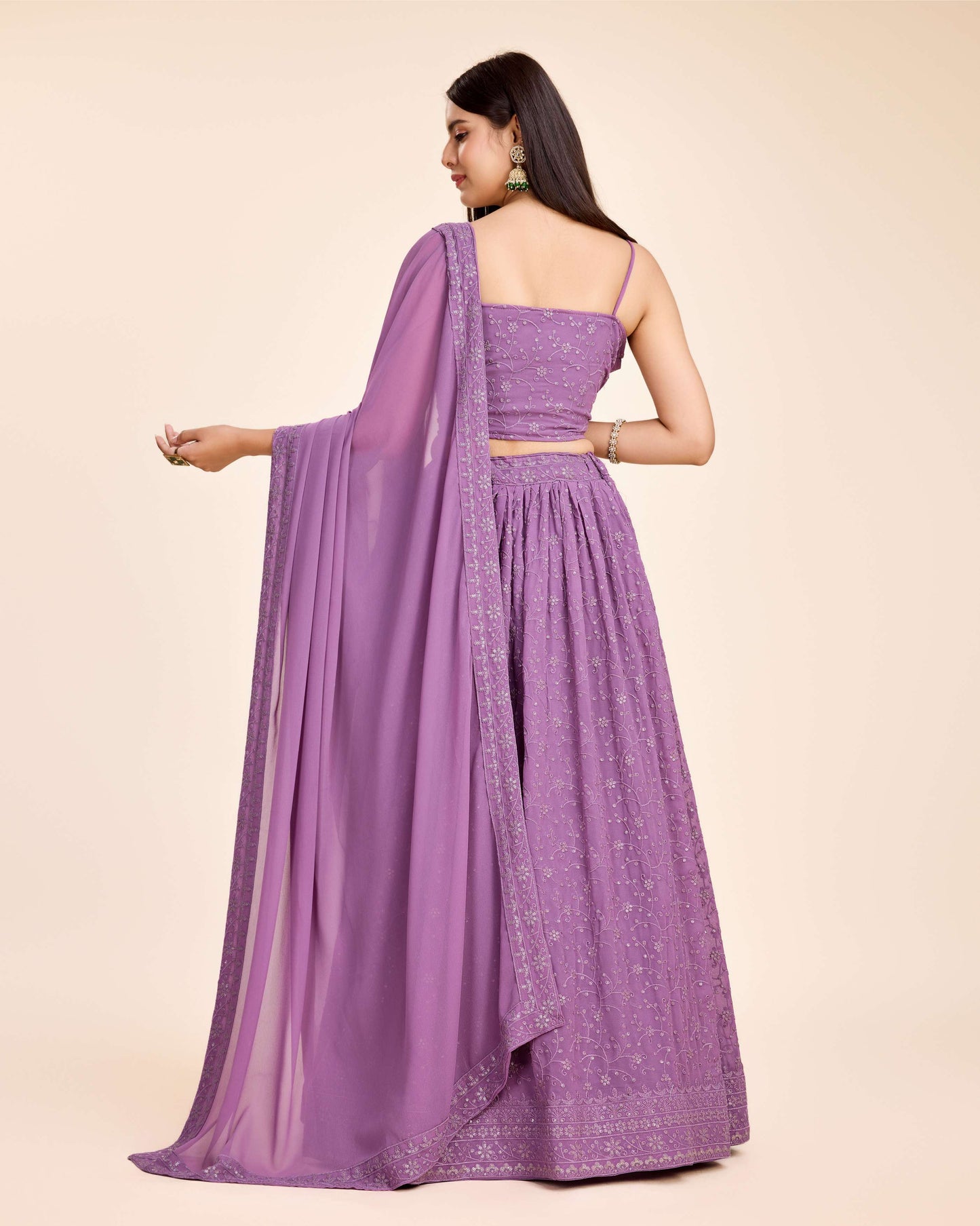 Purple color georgette lehenga choli with dupatta price