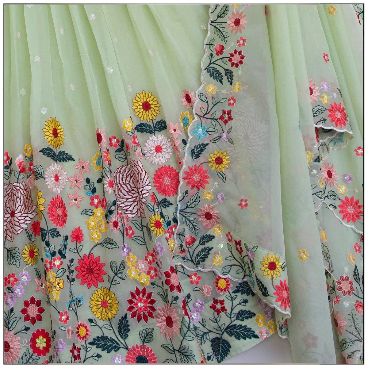 Pista crystal lehenga choli with dupatta online shopping