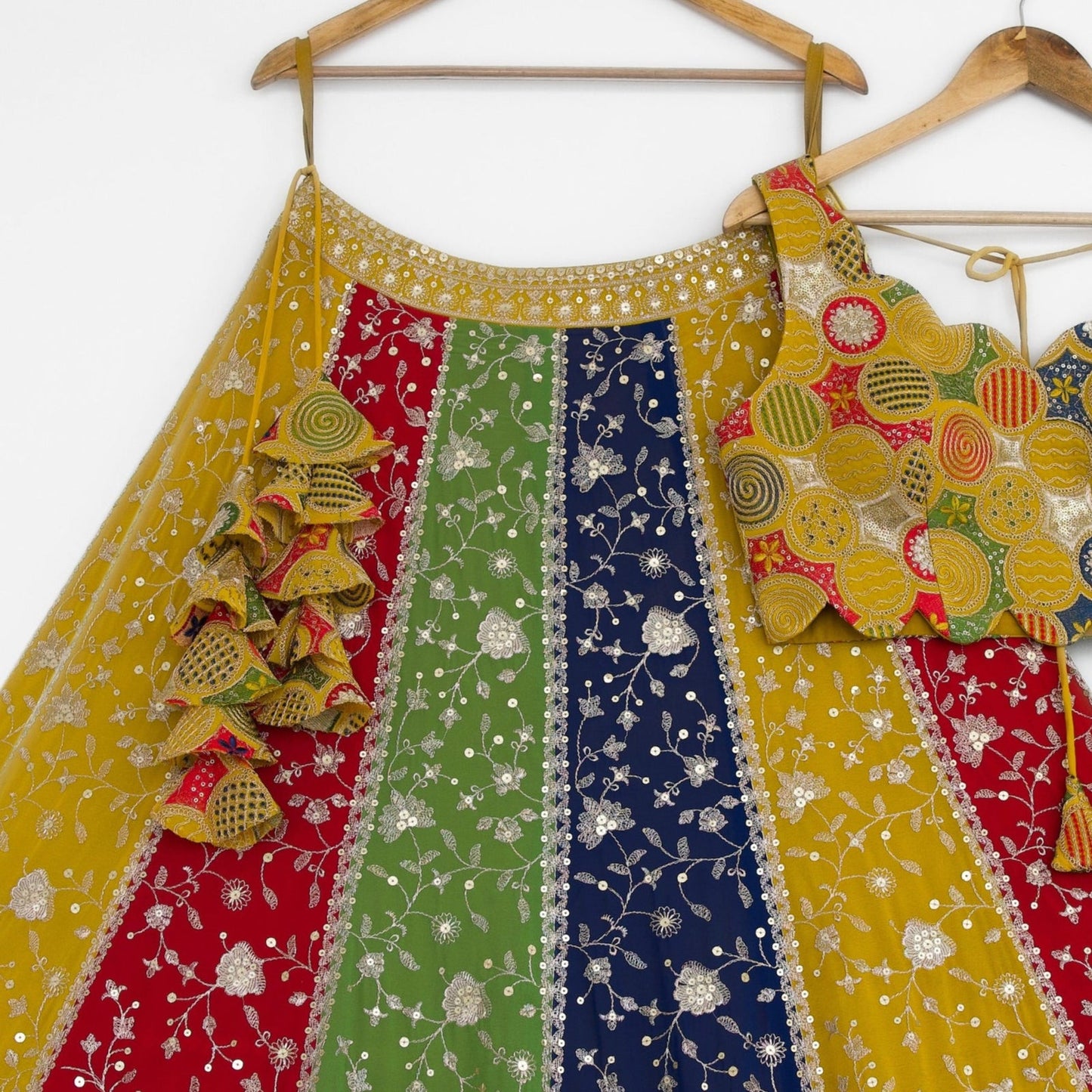 Multi color georgette lehenga choli online