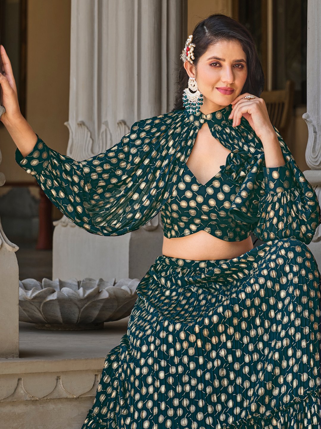 Green lehenga choli for wedding with price