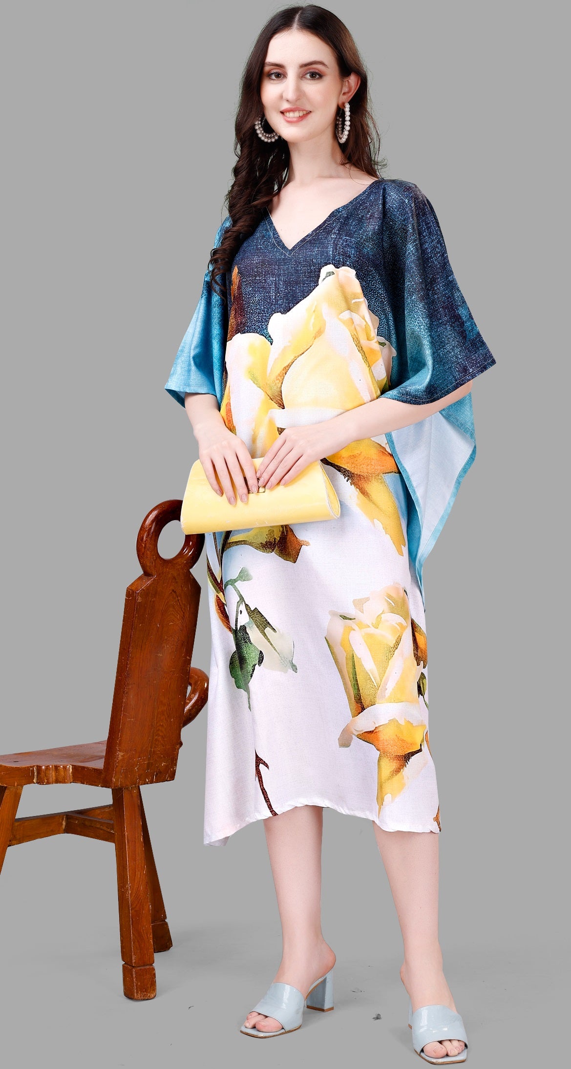 Women printed kaftan dress party wear online
