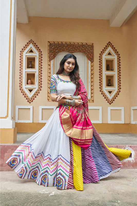 White navratri lehenga choli online shopping in india