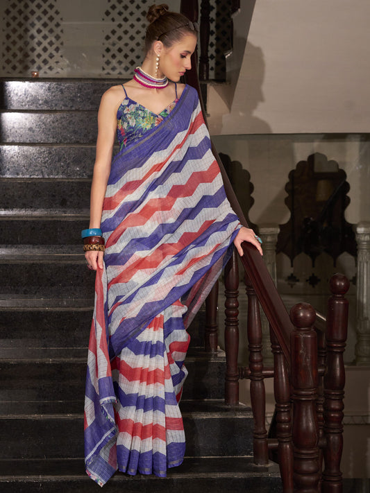 Lavender color linen saree for wedding