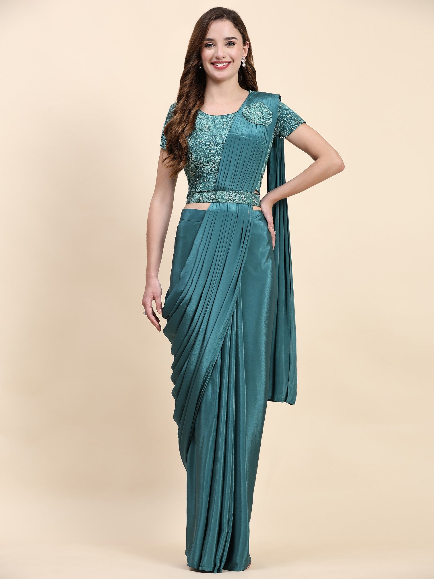 pleated saree dress Classy Pleated Gown Saree