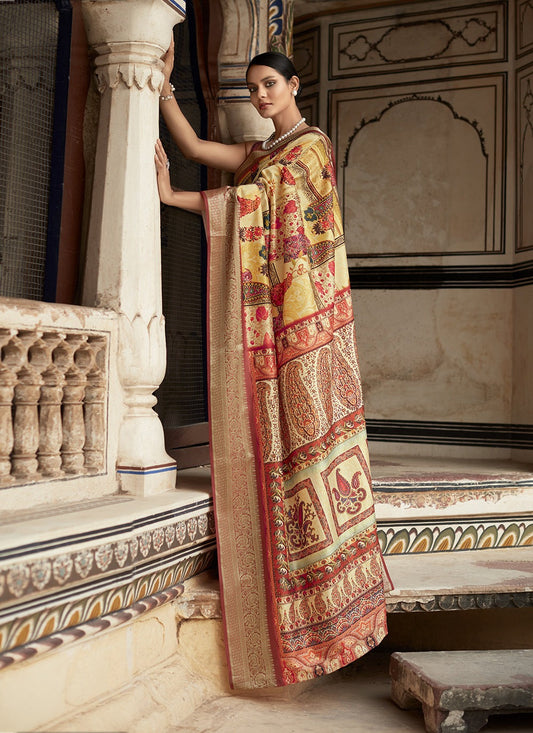 Multi color dola viscose saree for women online