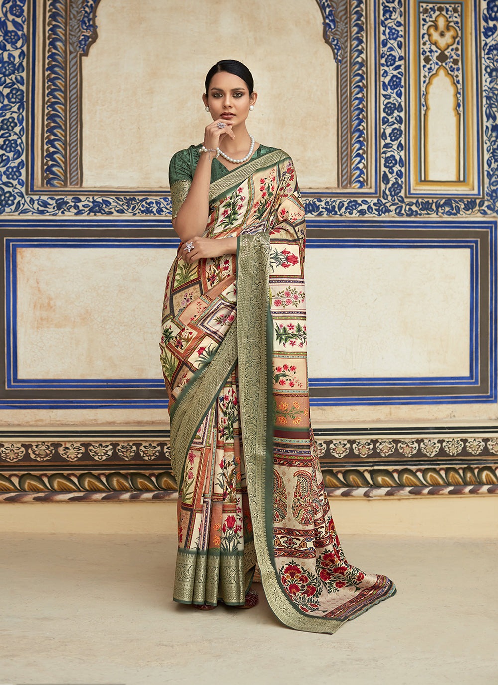 Multi color dola viscose saree for women price