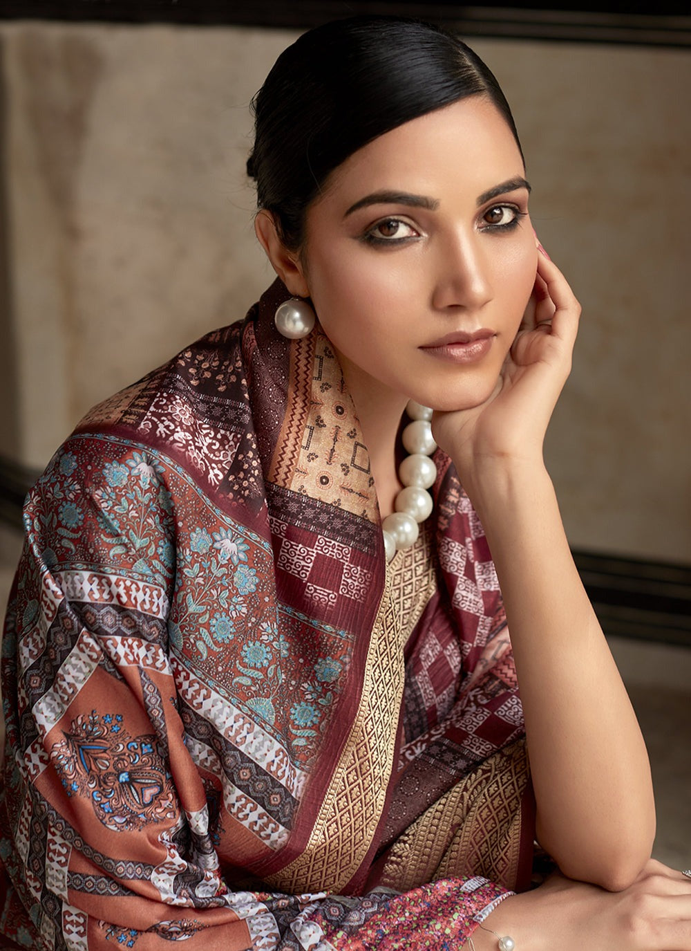 Multi color Dola viscose saree for women online shopping