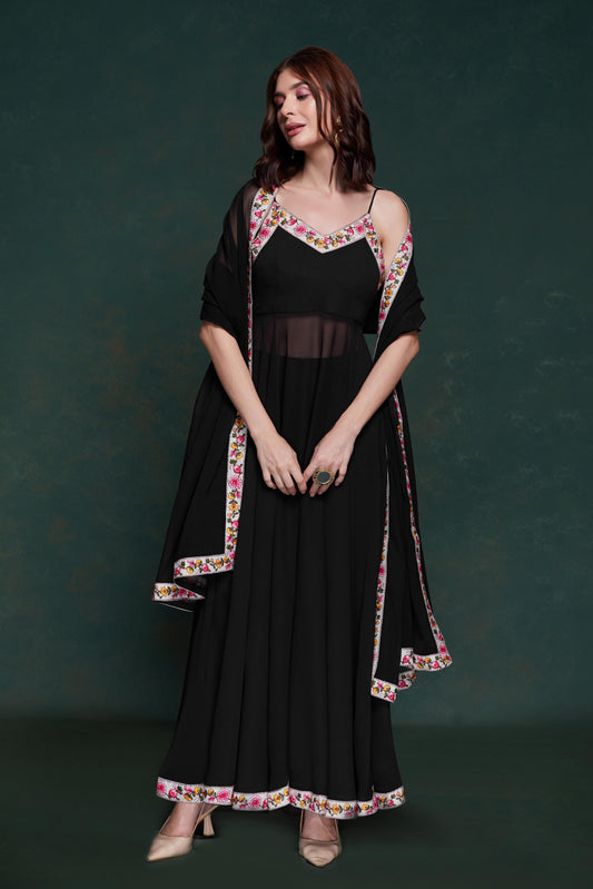 black georgette suit design