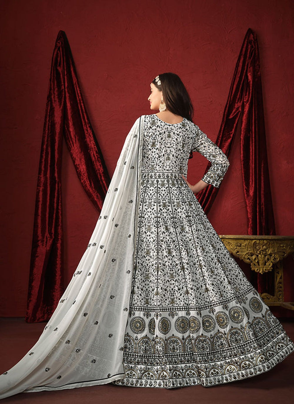 Georgette Gown With Dupatta