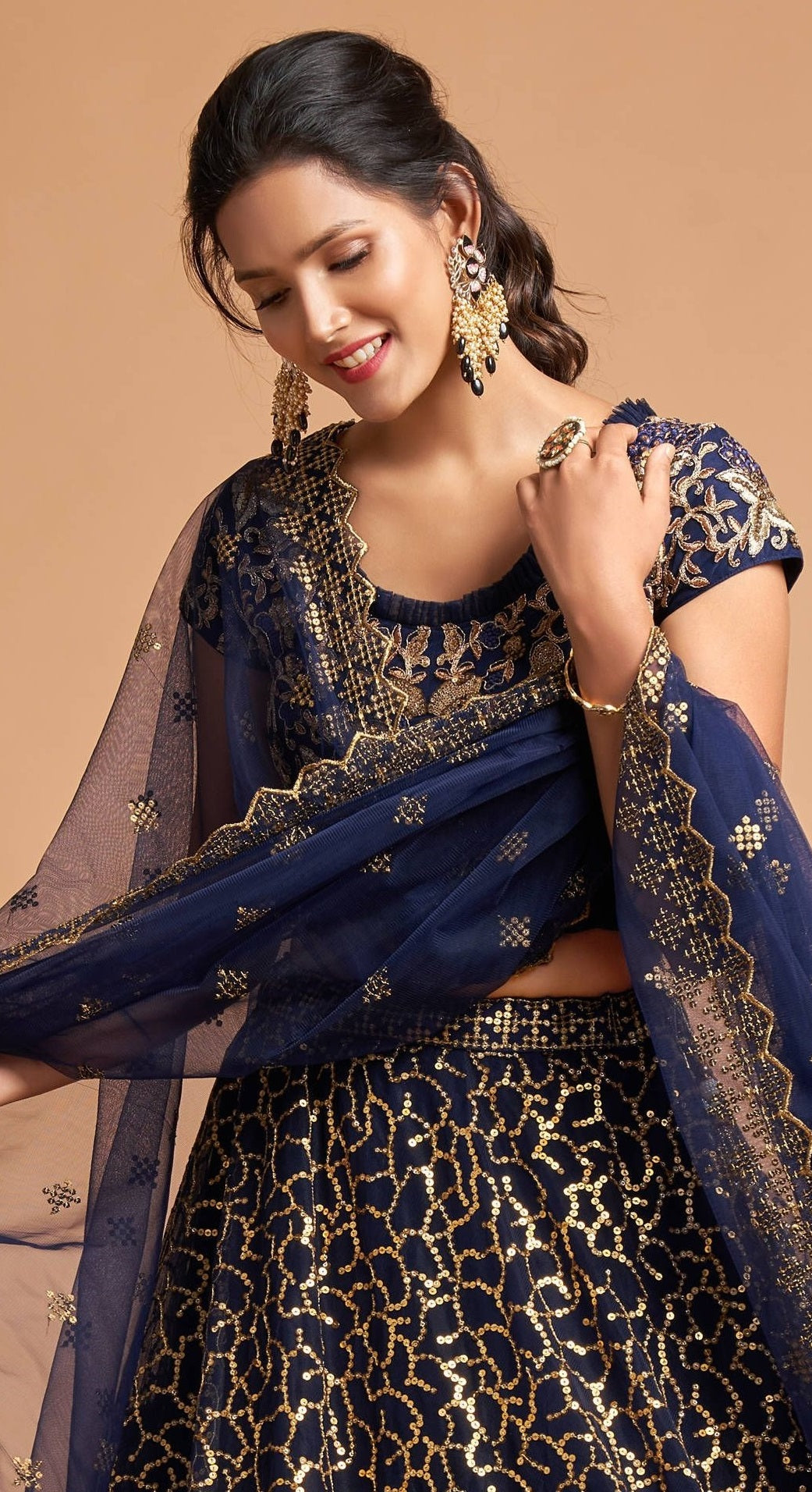 Navy blue lehenga Wedding Wear