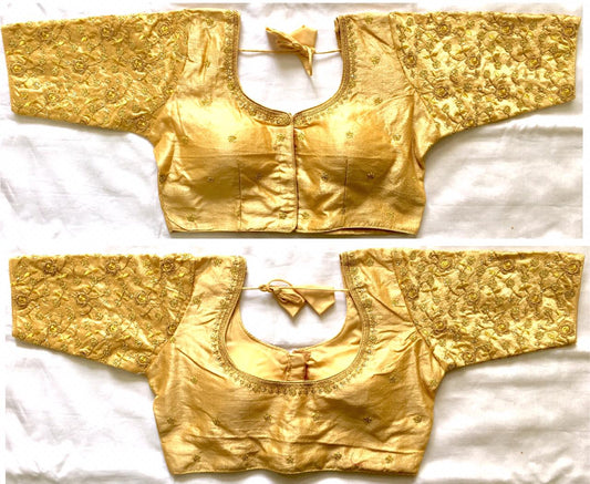 Beige color silk phantom silk blouse  for women