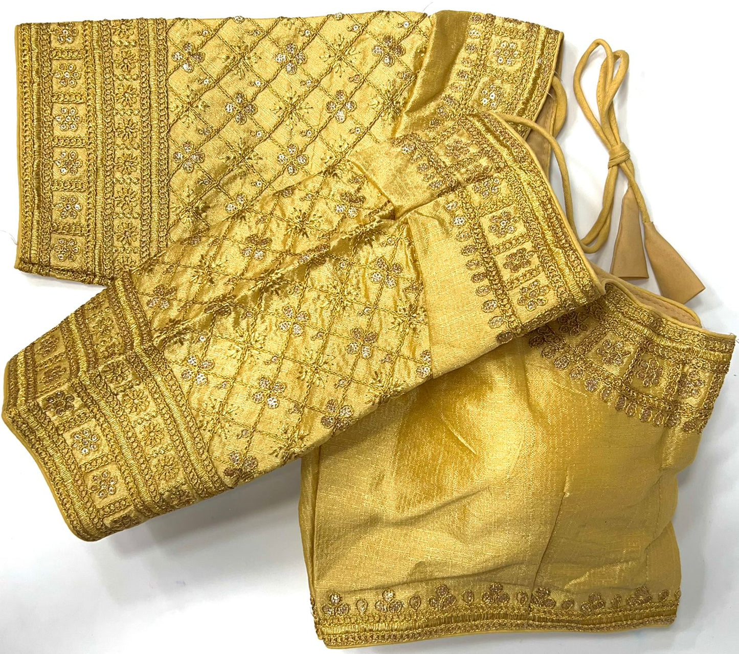 Beige color silk sequins work blouse price