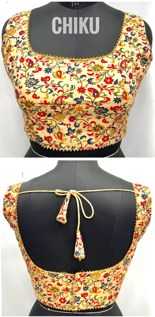 Chiku color cotton rayon blouse for wedding