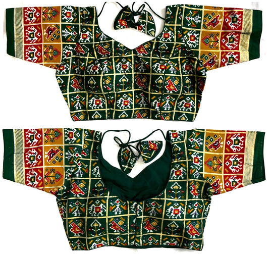 Dark green color cotton blouse for women