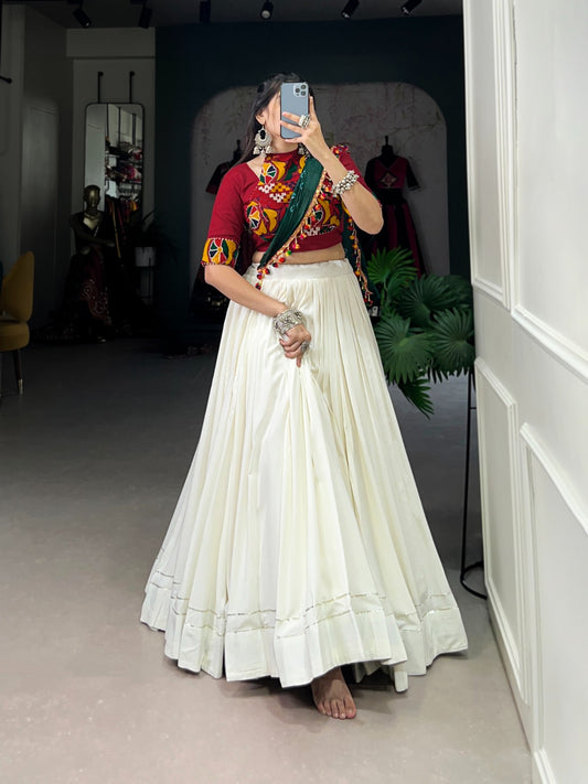 White navratri lehenga choli images