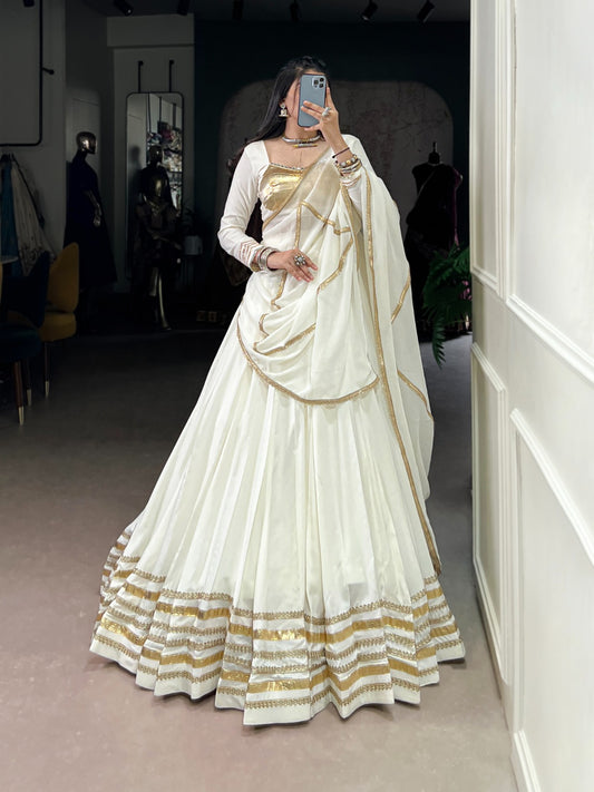 White color rayon lehenga choli