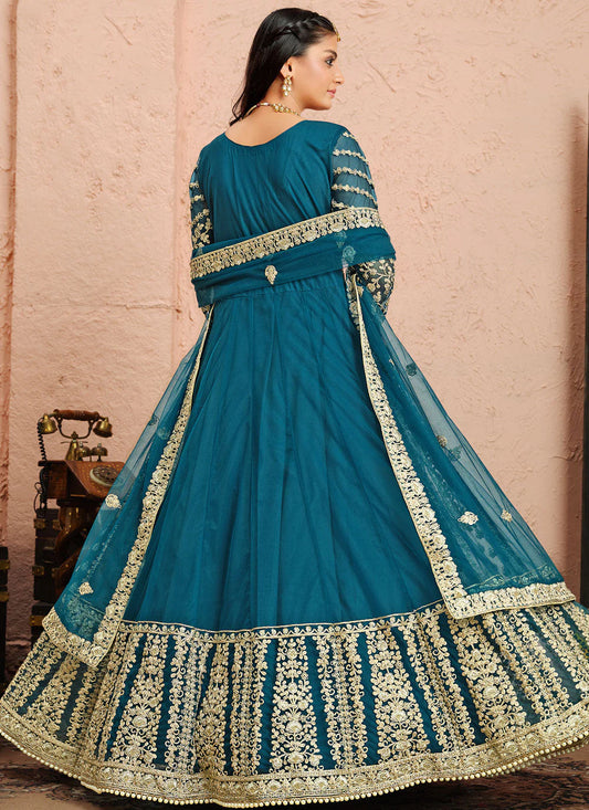Rama color net long gown for women