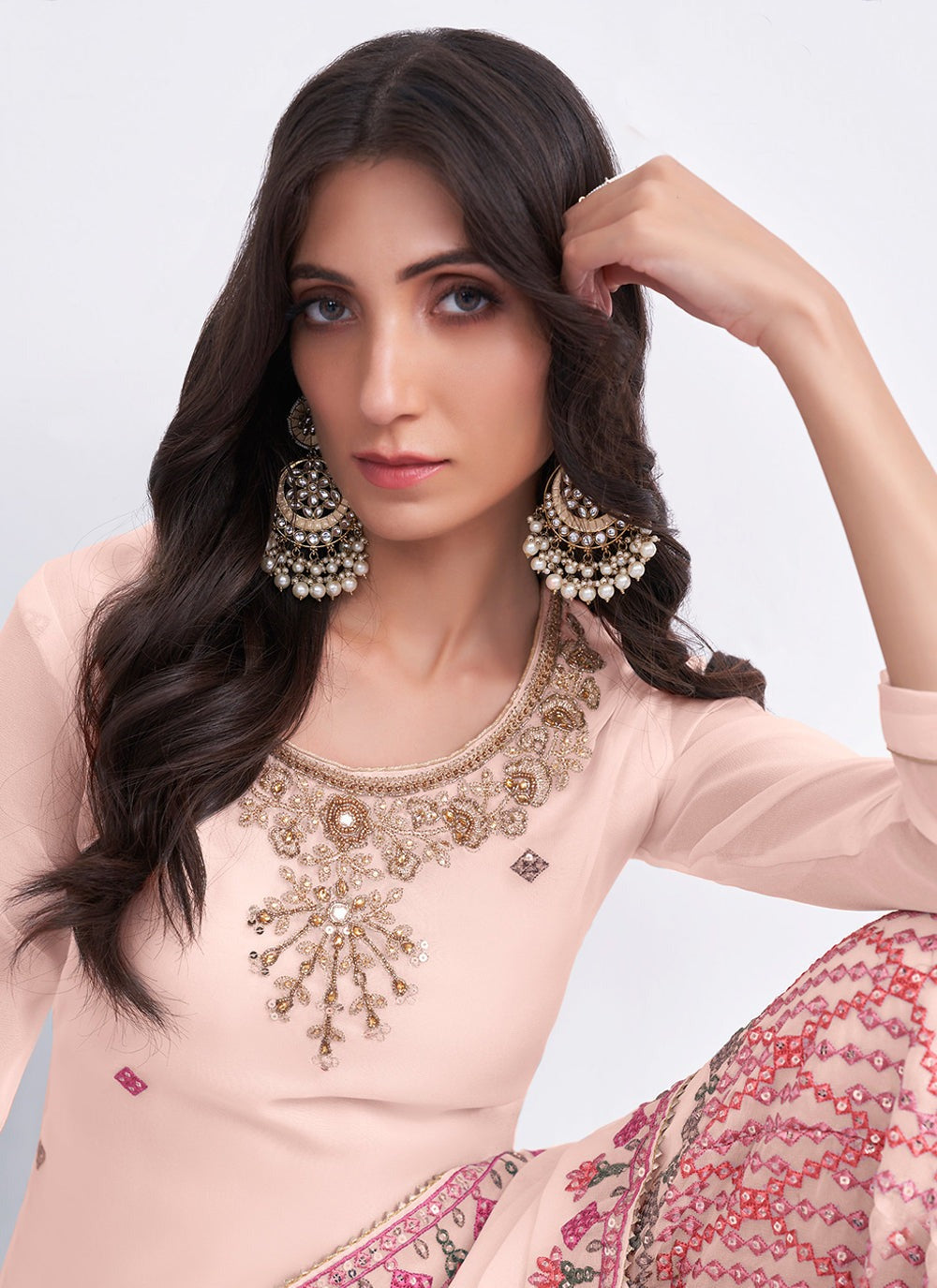 Peach Sharara Suit for wedding