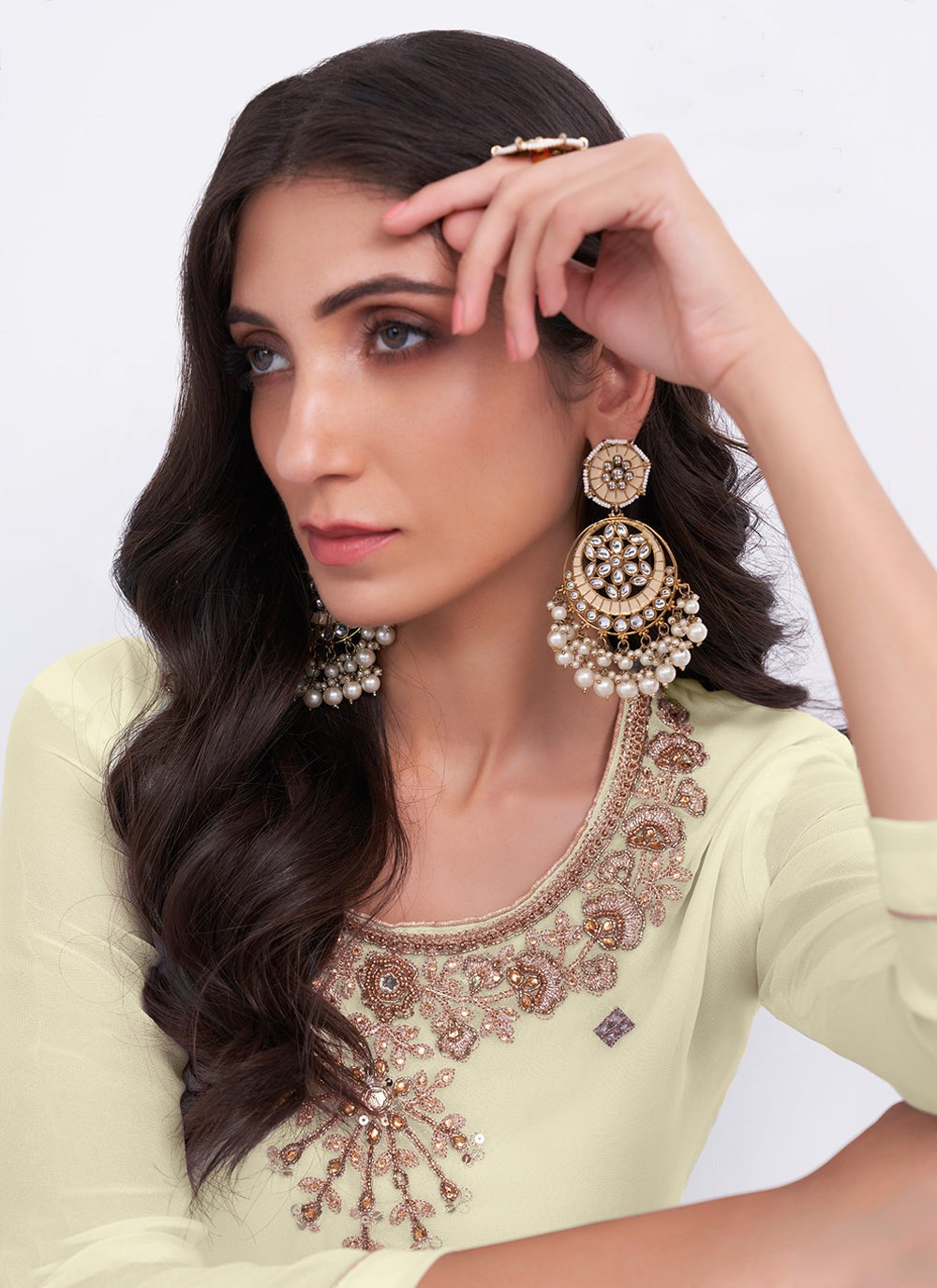 Yellow georgette sharara suit for women