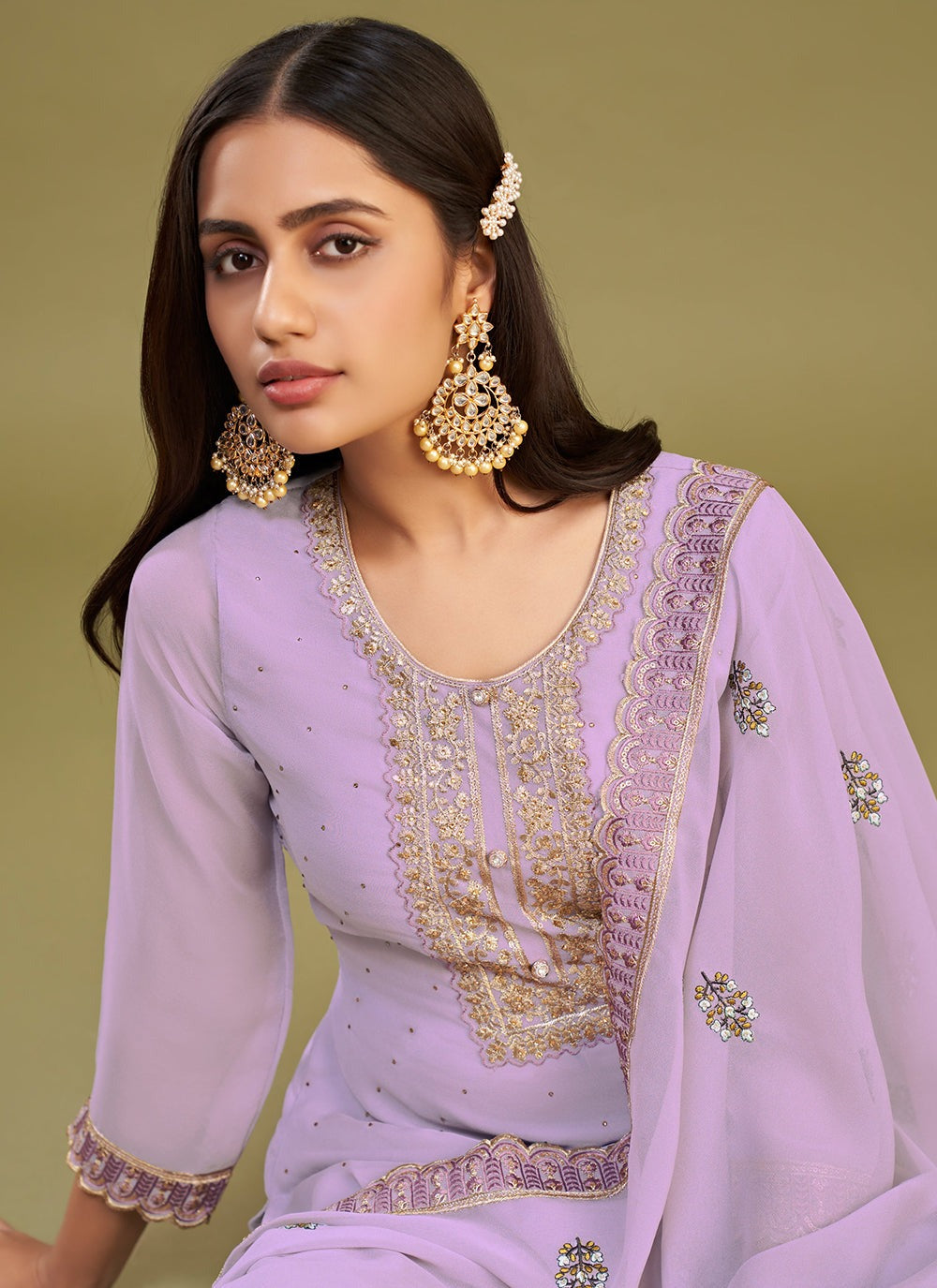 Salwar Suit Lavender Colour