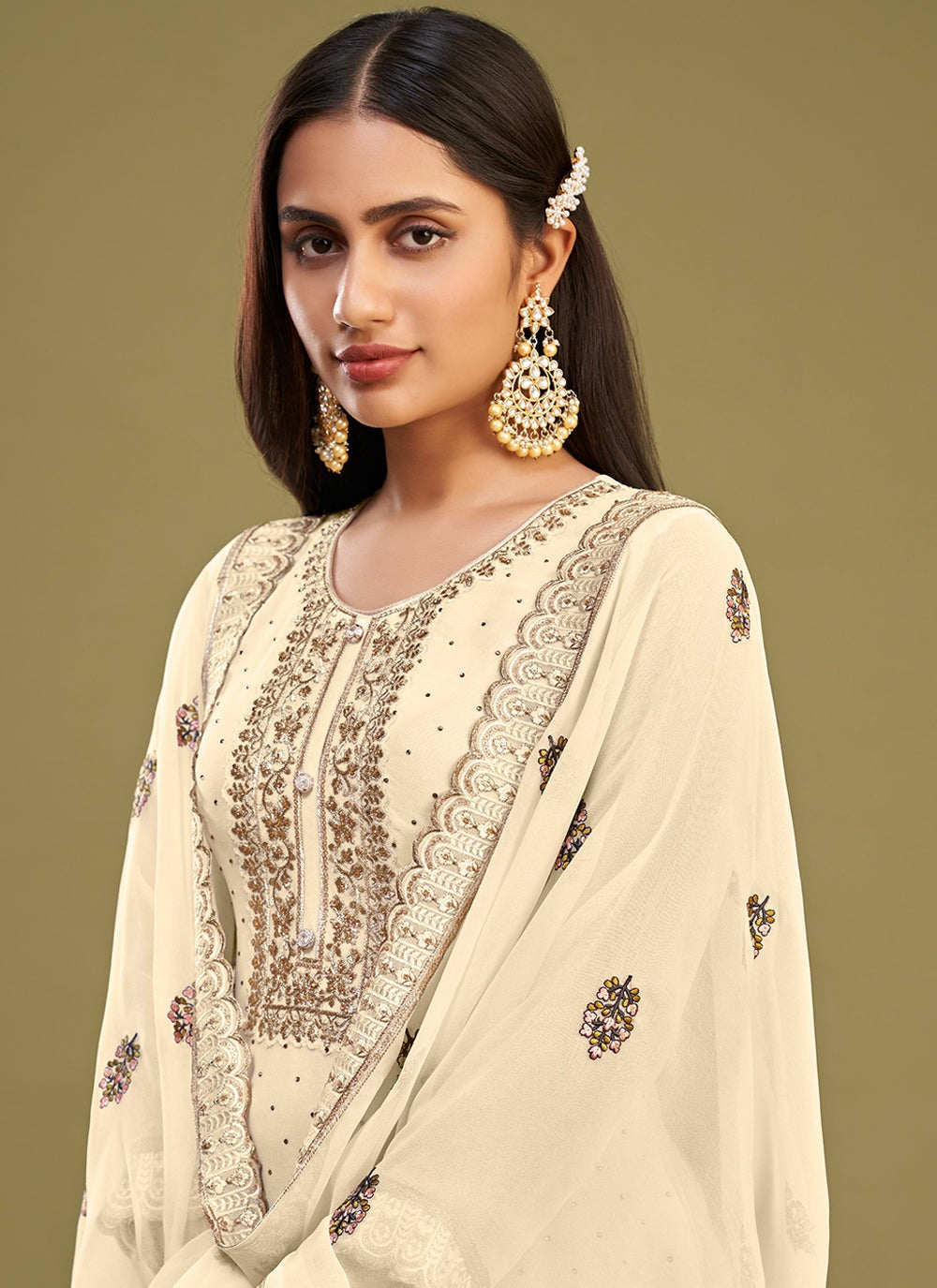 Beige colour Suit for women