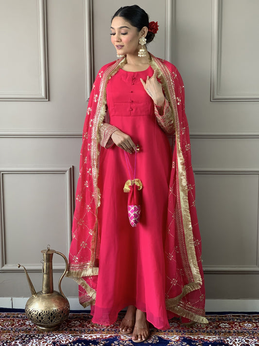 Pink colour Gown for wedding