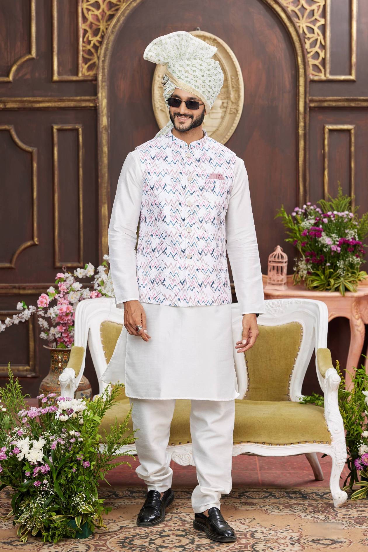 Latest Indian Kurta Pajama with Nehru Jacket Online usa uk