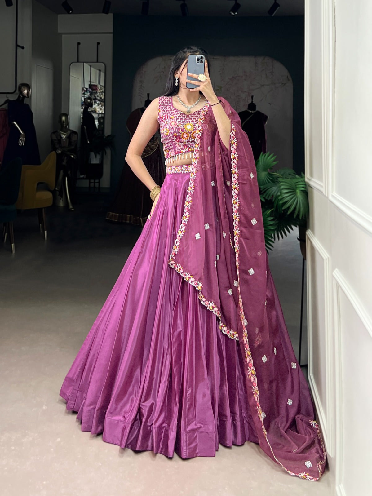 Pink color traditional lehenga price