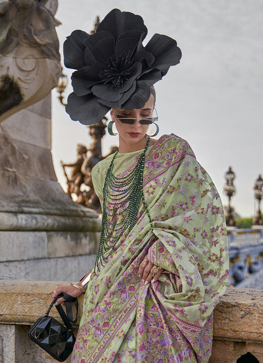 Pista Green Organza Saree