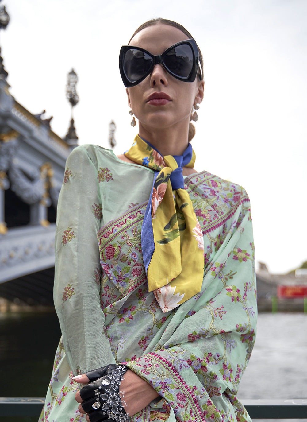 Pista Green Organza Saree