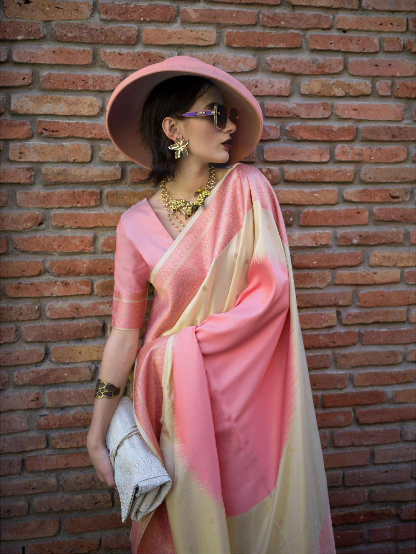 Pink handloom silk sarees online shopping