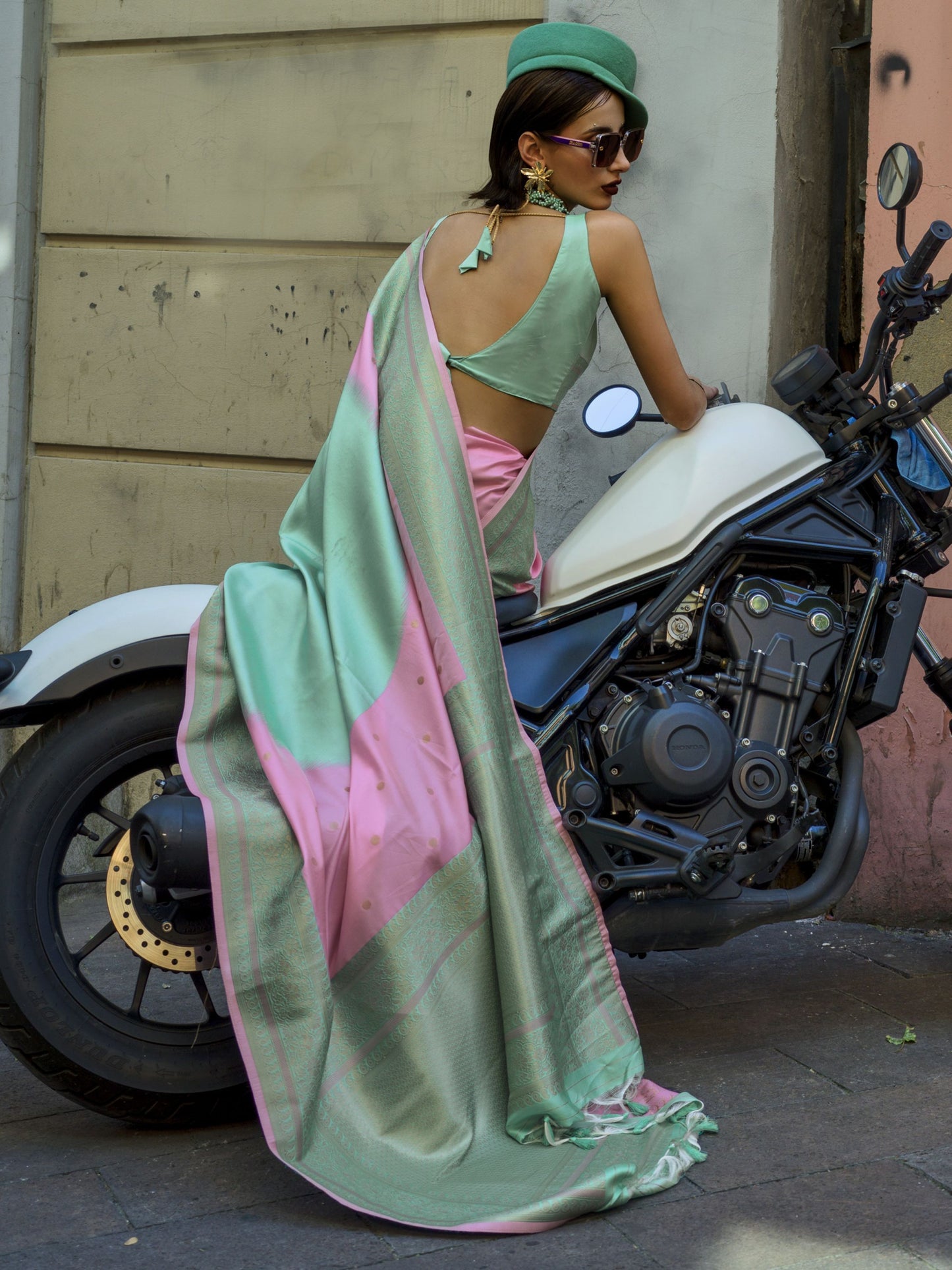 Pista handloom silk sarees online
